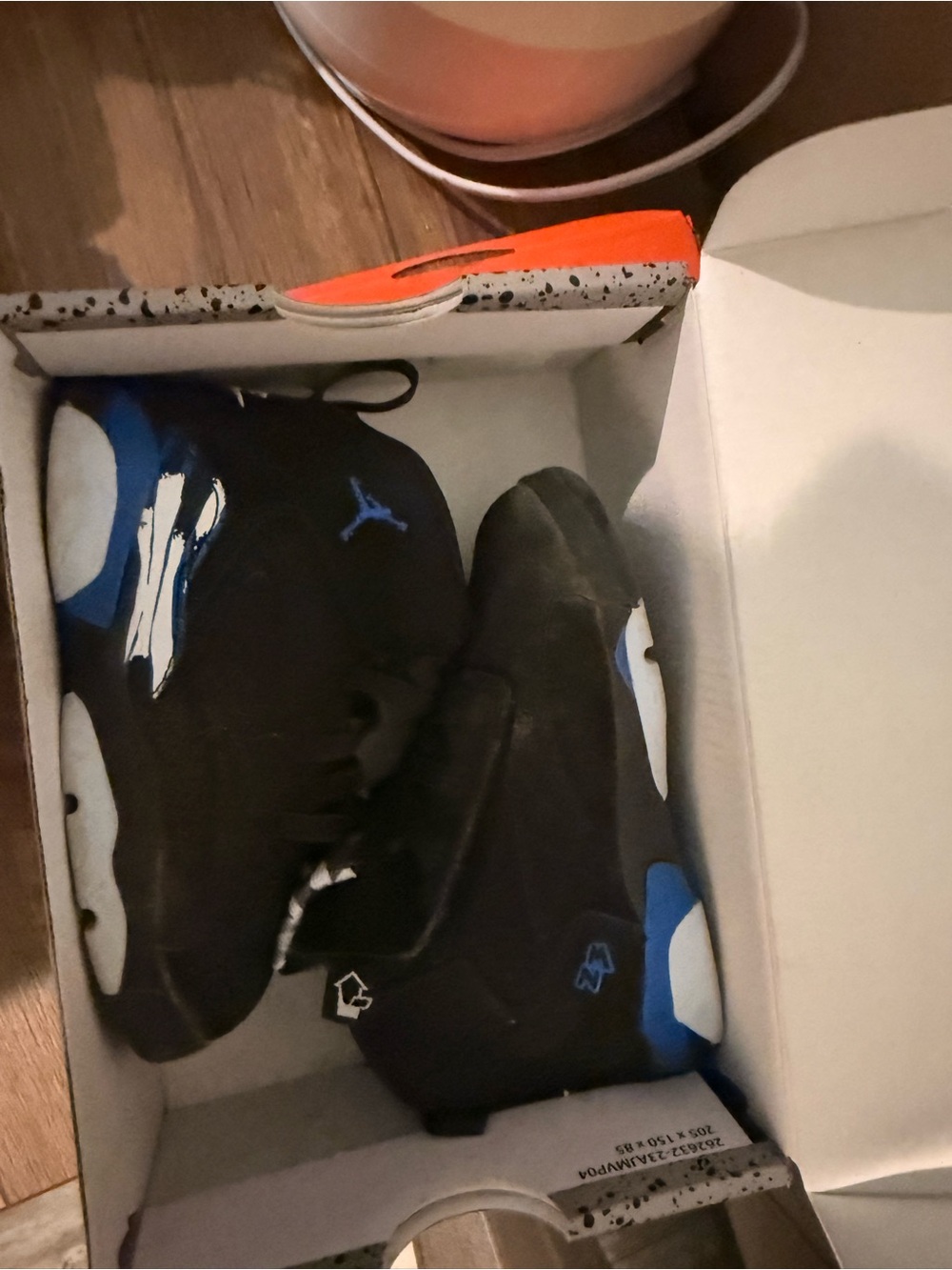 Jordan Black and Blue High-Top Basketball Shoes